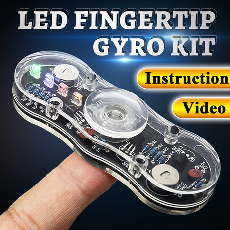 DIY LED Fidget Top Assembly Finger Rotate Toy Soldering Project Practice Solder Colour Light DIY Electronic Kit with CR927 DIY Electronic Kit