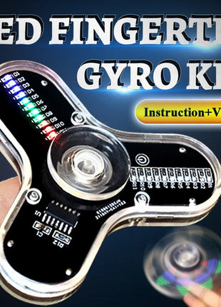 Kit de bricolaje Fidget Top Gyro de yemas de los dedos con LED Fabricación Soldadura Aprendizaje Soldadura Kit electrónico de bricolaje