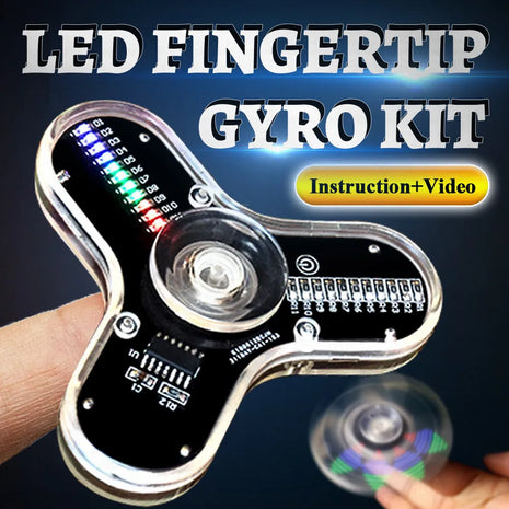 Kit de bricolaje Fidget Top Gyro de yemas de los dedos con LED Fabricación Soldadura Aprendizaje Soldadura Kit electrónico de bricolaje