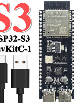 Placa de desarrollo ESP32-S3-DevKitC-1 Módulo WiFi BT 2.4G para Arduino 8MB PSRAM 16MB FLASH N16R8 44 pines CP2102 Tipo-C Módulo electrónico ESP-32 S3