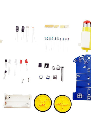D2-1 DIY Intelligent Tracking Line Smart Car Kit with TT Motor DIY Soldering Project Solder Smart Patrol Automobile Parts DIY Electronic Kit