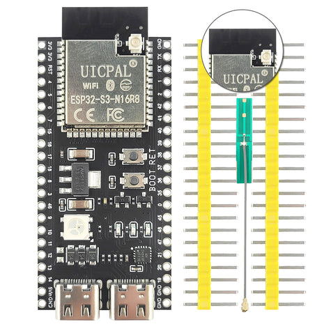 Placa de desarrollo IPEX ESP32-S3 con módulo WiFi BT de 2.4G para IA Internet de las cosas ESP32-S3WROOM1 N16R8 MCU Módulo electrónico de 44 pines Type-C 8M PSRAM