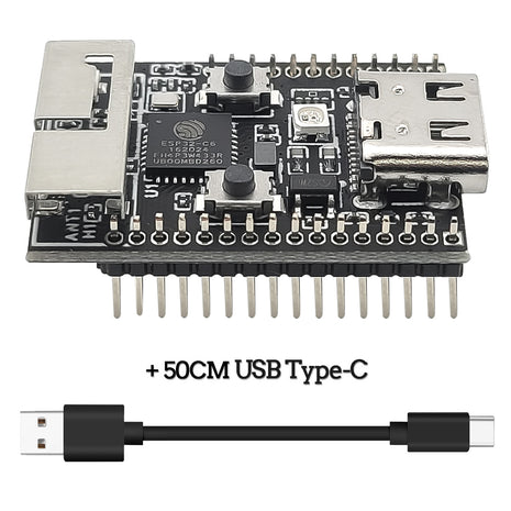 Tarjeta de desarrollo Wifi6 ESP-32 C6 RISC-V de 32 bits Módulo BT Wifi ESP32-C6 N4 con oscilador de cristal LED RGB FLASH de 4MB Módulo electrónico USB tipo C