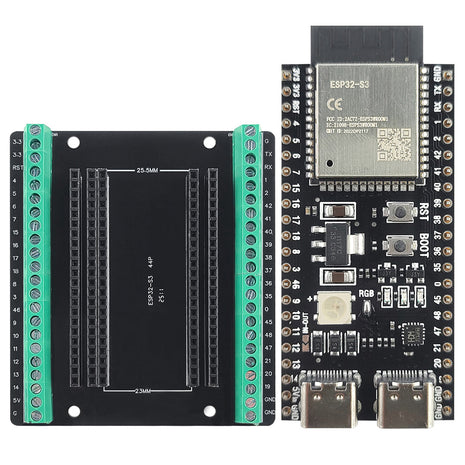 Placas de desarrollo ESP32-S3 con kit adaptador de expansión Módulo Wifi BT 2.4G ESP32-S3-WROOM-1 N8R2 N16R8 Módulo electrónico ESP32-S3 tipo C de 44 pines
