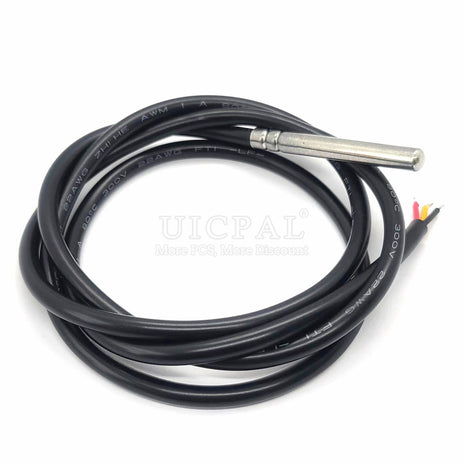 DS18B20 Temperature Sensor Probe 304 Stainless Steel 6*50MM OD 5.0MM Waterproof Dustproof PVC SL Sensors Cable 1M Length Sensor Module
