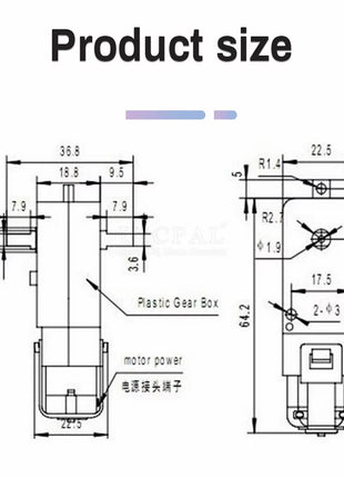20PCS DC 3V-8V Robot Coche Inteligente Doble Eje Engranaje Motor DC Reductor TT Módulo para Coche Robot 1:48 Kit Electrónico DIY