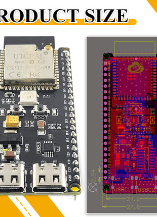 Placa de desarrollo ESP32-S3-DevKitC-1 Módulo BT WiFi 2.4G para Arduino 8MB PSRAM 16MB FLASH N16R8 42 pines CH340C Tipo-C Módulo electrónico ESP-32 S3