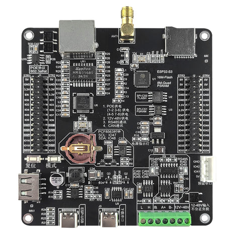 RS485 ESP32-S3 N16R8 Development Board POE Power 3DBI BT WiFi Module AI Industrial Internet of Things W5500 ETH PCF8563 TF USB Electronic Module