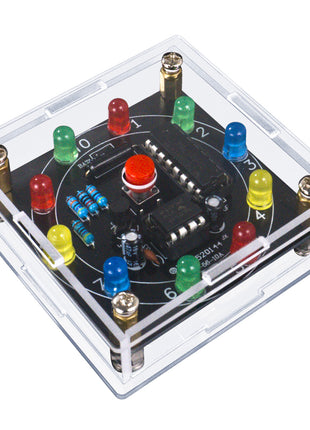 Kit electrónico de rueda de la fortuna con luz LED DIY, dados electrónicos, juego de estimación, kit de soldadura DIY, pulso de salida de 3 pines NE555 CD4017 3V, kit electrónico DIY