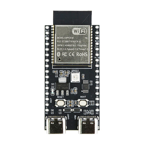 Placa de desarrollo ESP-32 C5 Módulo WiFi de doble frecuencia 2.4G y 5GHz ESP32-C5-DevKitC-1 N4 4MB Flash WIFI6 CH343 Módulo electrónico TYPE-C de 32 pines