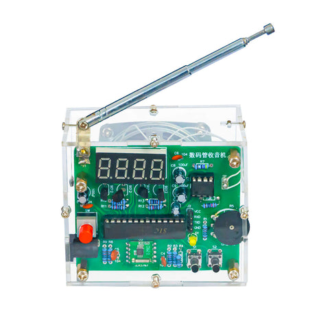 DIY FM Digital Tube Radio Kit Electronic Adjustable 87.5-108.1MHz Soldering Practice Kit RDA5807 Radio Module LM386 Amplifier 5V DIY Electronic Kit