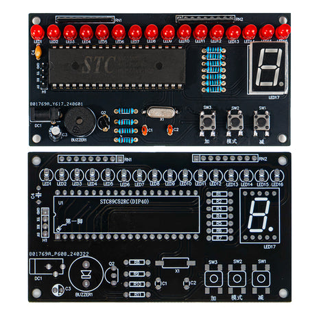 Adjustable Speed LED Music Flowing Light DIY Electronic Kit Multi Form Adjustable STC89C52RC PCB Soldering DIY Practice Kit DC5V DIY Electronic Kit