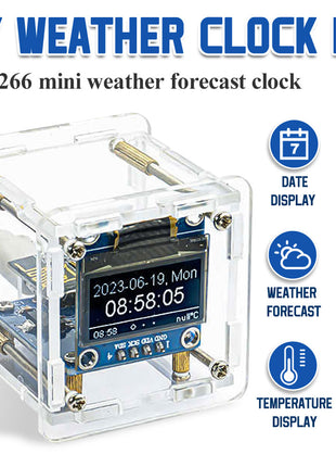 ESP8266 MINI Reloj Meteorológico WIFI Reloj Digital Kit de Soldadura DIY Estación Meteorológica Multifuncional Electrónica Kit Electrónico DIY