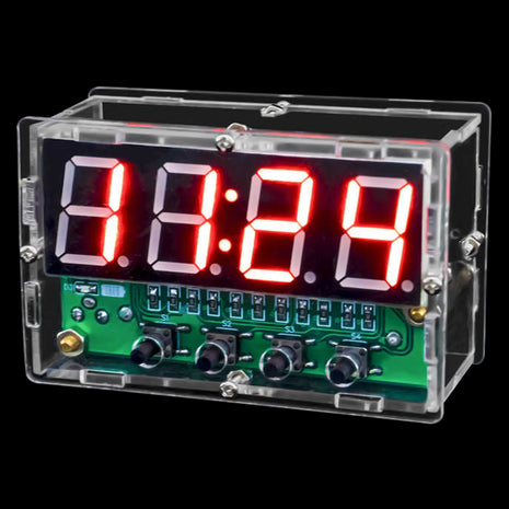 DIY Electronic Clock Multi-function Digital Clock Electronic Soldering Kits with Power Supply Cable DIY Electronic Kit