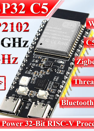CP2102 ESP-32 C5 Development Board Dual-frequency 2.4G 5GHz WiFi Module ESP-32-C5-DevKitC-1 N4 4MB Flash WIFI6 32PIN TYPE-C Electronic Module