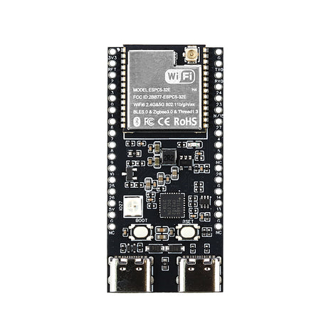 CP2102 ESP-32 C5 Placa de desarrollo Módulo WiFi de doble frecuencia 2.4G y 5GHz ESP32-C5-DevKitC-1 Flash de 4MB Módulo electrónico de antena extendida WIFI6