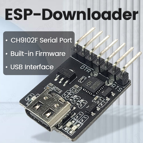Módulo descargador CH9102F Grabación de programa de chip para ESP-32 MINI TIPO-C USB a UART RS232 RS485 Puerto serie Descarga Módulo electrónico de 7 pines
