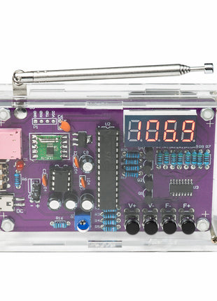 Kit electrónico de radio FM DIY Frecuencia ajustable 87-108MHz Pantalla digital Proyecto de soldadura DIY Práctica de soldadura RDA5807S Kit electrónico DIY