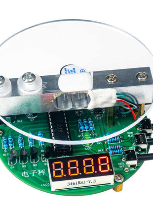 Kit DIY de báscula electrónica con capacidad de pesaje de 1 kg, kit de práctica de soldadura para microcontrolador 51 con pantalla de tubo digital, chip HX711, kit electrónico DIY de 5 V