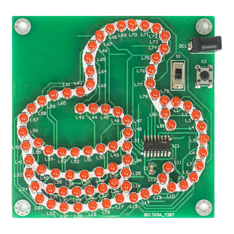 DIY Thumb Light LED Electronic Kit 81 LED Controllable Flashing MCU STC8G1K08 PCB Soldering Practice Kit with Power Cord DC5V DIY Electronic Kit
