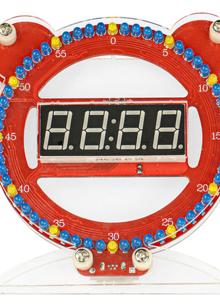 DIY Electronic Clock LED Digital Tube Bear Clock Electronic Kit Microcontroller Soldering Kit Creative Making Project with Cable DIY Electronic Kit