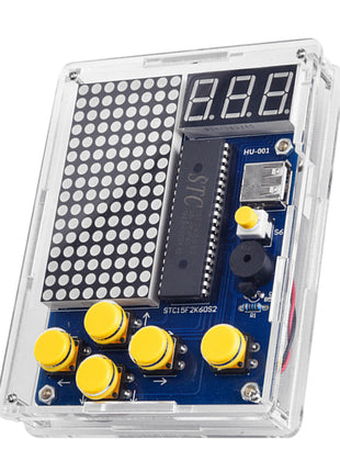 Kit de creación de juegos de píxeles DIY, electrónica, proyecto de soldadura DIY, práctica de soldadura, aprendizaje de ensamblaje con carcasa, kit electrónico DIY