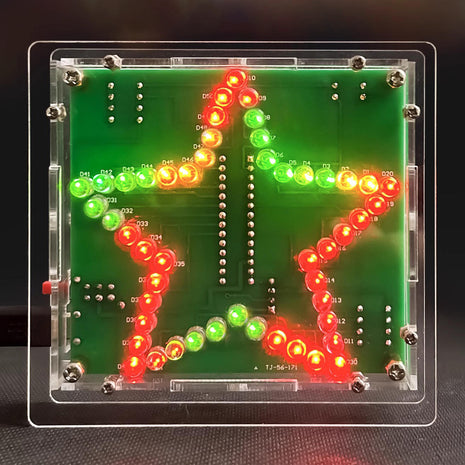 DIY LED Flow Light Electronic Kit RGB Colorful Pentagram DIY Soldering Practice Kit STC15W404S Dual Power Supply DC4.5V-5V DIY Electronic Kit