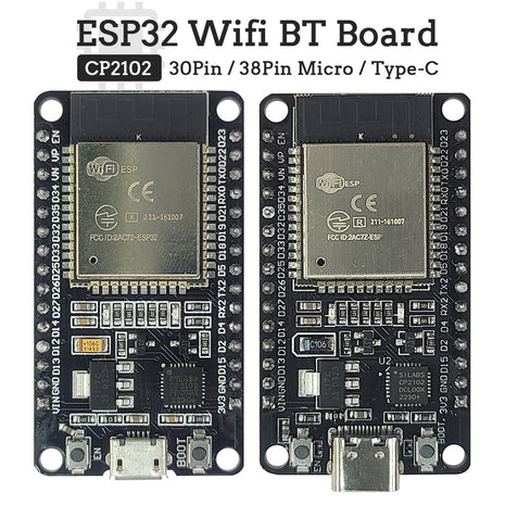 2.4G WIFI Bluetooth Module Development Board 30Pin 38Pin Micro Type-C ESP-32 Ultra-Low Power Consumption Dual Core CP2102 Electronic Module