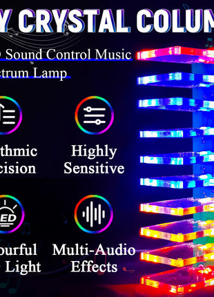 DIY Sound Control LED Music Spectrum Electronic Kit Crystal Column Audio Display PCB Soldering Practice Kit LM339 LM358 DC5-12V DIY Electronic Kit