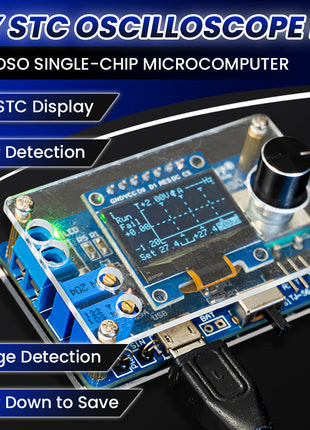 Kit electrónico DIY de mini osciloscopio digital STC8K8A MCU con pantalla OLED de 0,96 pulgadas para practicar soldadura y ensamblaje
