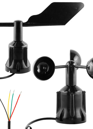 30m/s Wind Speed Sensor Weather Station Outdoor 3 Cup Anemometer Sensor High Precision Output RS485 4-20MA 0-5V 0-10V PNP NPN Sensor Module