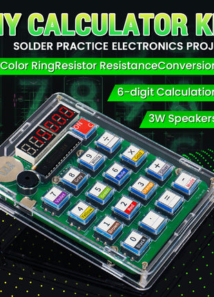 Kit de producción electrónica de calculadora DIY con pantalla digital LED con carcasa, kit de práctica de soldadura con microcontrolador, kit electrónico DIY