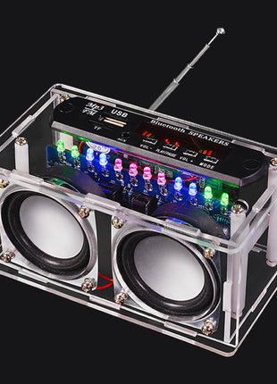Kit de altavoz Bluetooth DIY con radio FM 87.5-108MHz, proyecto de soldadura DIY, kit electrónico de práctica, montaje de soldadura, disco U, TF, kit electrónico DIY