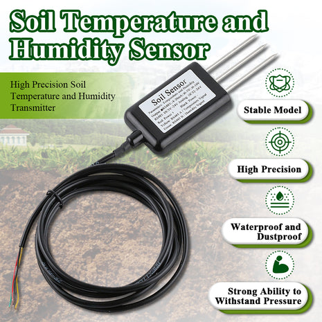 Soil Temperature Humidity Sensor Probe RS485 Output 0-5V 0-10V 4-20mA Analog Soil Moisture Detector Sensors IP68 Protection Sensor Module