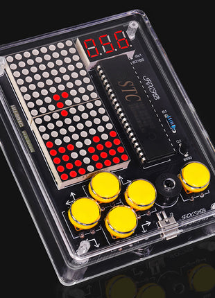 DIY Upgraded Pixel Game Console Electronic Kit Red LED Dot Matrix Digital Tube Display Soldering Practice Kit Adjustable USB 5V DIY Electronic Kit
