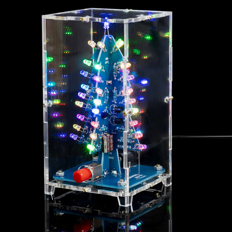 DIY Electronic Kit Colourful Christmas Tree LED Diy Soldering Kit Project With Shell DC 5V USB Power Supply DIY Electronic Kit