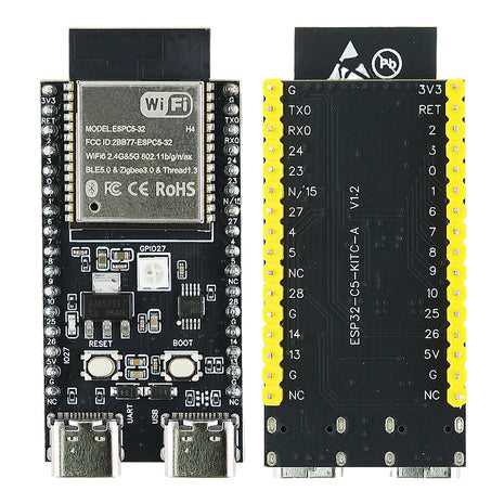 Placa de desarrollo ESP32-C5-DevKitC-1 Módulo WiFi de doble frecuencia 2.4G 5GHz con Pin N4 Flash de 4MB WIFI 6 CH340 Módulo electrónico ESP-32 C5 de 32 pines