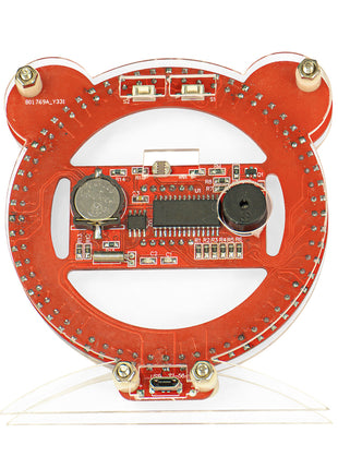 DIY Electronic Clock LED Digital Tube Bear Clock Electronic Kit Microcontroller Soldering Kit Creative Making Project with Cable DIY Electronic Kit