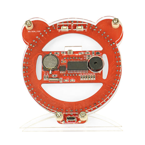 DIY Electronic Clock LED Digital Tube Bear Clock Electronic Kit Microcontroller Soldering Kit Creative Making Project with Cable DIY Electronic Kit
