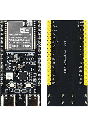 Módulo electrónico de antena extendida WIFI6 con placa de desarrollo CP2102 ESP-32 C5 de doble frecuencia 2,4G y 5GHz WiFi ESP32-C5-DevKitC-1 de 4MB Flash
