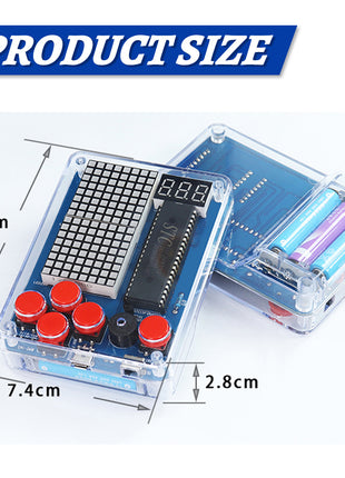 Kit electrónico de bricolaje Consola de juegos de píxeles LED Matriz de puntos Pantalla de tubo digital MCU STC15F2K60S2 PCB de doble cara Kit de soldadura DIY Kit electrónico DIY