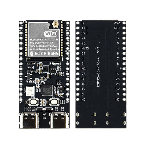 CP2102 ESP-32 C5 Placa de desarrollo Módulo WiFi de doble frecuencia 2.4G y 5GHz ESP32-C5-DevKitC-1 Flash de 4MB Módulo electrónico de antena extendida WIFI6