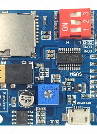 Voice Sound Module for Arduino MP3 Player Module UART I/O Trigger Class D Amplifier Board 5W 8M Storage SD/TF Card DY1703A Electronic Module
