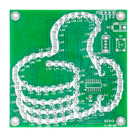 DIY Thumb Light LED Electronic Kit 81 LED Controllable Flashing MCU STC8G1K08 PCB Soldering Practice Kit with Power Cord DC5V DIY Electronic Kit