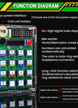 Kit de producción electrónica de calculadora DIY con pantalla digital LED con carcasa, kit de práctica de soldadura con microcontrolador, kit electrónico DIY