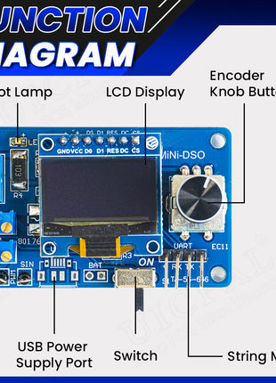 Kit electrónico DIY de mini osciloscopio digital STC8K8A MCU con pantalla OLED de 0,96 pulgadas para practicar soldadura y ensamblaje