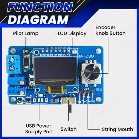 Kit electrónico DIY de mini osciloscopio digital STC8K8A MCU con pantalla OLED de 0,96 pulgadas para practicar soldadura y ensamblaje