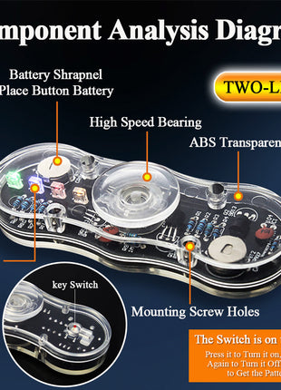 DIY LED Fidget Top Assembly Finger Rotate Toy Soldering Project Practice Solder Colour Light DIY Electronic Kit with CR927 DIY Electronic Kit