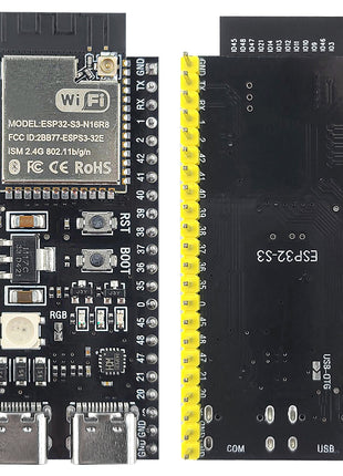Placa de desarrollo ESP32-S3 con módulo WiFi BT de 2,4 G para IA, IoT, proyectos de bricolaje, MCU ESP32-S3 N16R8, 44 pines, tipo C, pines soldados, módulo electrónico