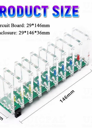 DIY Sound Control LED Music Spectrum Electronic Kit Crystal Column Audio Display PCB Soldering Practice Kit LM339 LM358 DC5-12V DIY Electronic Kit